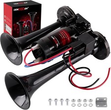 150DB Super Loud Train Horn 12V Air Compressor Kit Car Truck SUV Boat Black picture