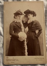 1890 BUSTLES AND BONNETS Pretty Pair Young Victorian Ladies Pose In St Louis picture