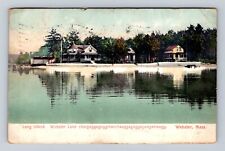 Webster MA-Massachusetts, Long Island, Webster Lake, Vintage c1908 Postcard picture