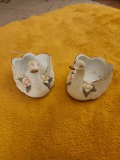 Set of 2 Vtg Enesco Swan trinket dishes picture