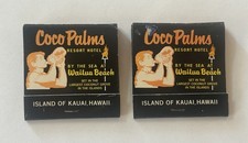 VINTAGE COCO PALMS UNUSED MATCHBOOKS KAUAI WAILUA BEACH - ELVIS BLUE HAWAII picture