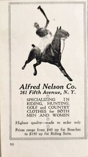 1928 Print Ad Alfred Nelson Co. Riding,Hunting & Golf Clothing Polo Player NY,NY picture