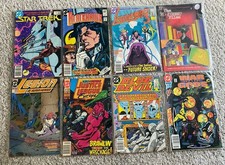 Lot Of 8 Vtg Dc Comics 80s 90s Star Trek Legion Justice league Hacker files War picture