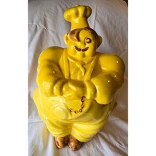 Vintage Red Wing Chef Pierre Cookie Jar Yellow 1940s Hand Painted NO CRAZING picture