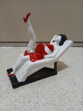 Vintage Japan Porcelain Pin-Up Naughty Nodder Ashtray leg fan COMPLETE picture