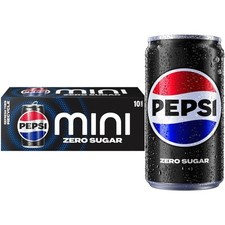Pepsi Zero Sugar Cola Soda Pop, 7.5 Ounce Mini Cans, (10 Pack) picture