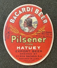 c1920’s Hatuey Pilsener Cuban beer Label Pilsner Las Villas Cuba Bacardi picture