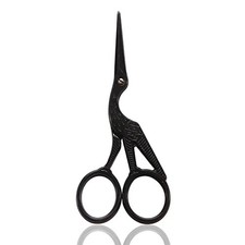 4.5 Inch Vintage Stork Embroidery Scissors Black picture