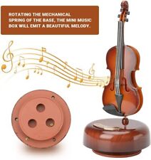 Classical Violin Music Box Creative Music Box Violin w/Rotating Musical Base picture