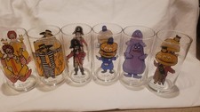 Vintage Set of 6 1977 McDonald's Collector Series Clear Drinking Glasses NEW picture