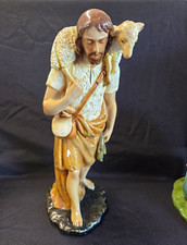 Vintage Marwal Plaster Jesus Good Shepherd with Lamb Statue Lrge 15 In picture