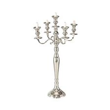 Hamptons Five Taper Candle Silver Candelabra, Hand Crafted of Silver Aluminum... picture