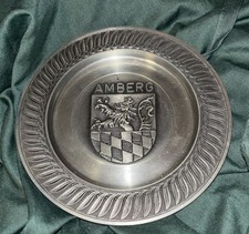 Pewter Amberg Wall Hanging Plate ~ASN ~ 7” picture