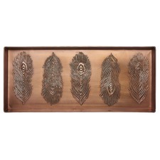 Home Furnishings By Larry Traverso HF LT Peacock Feather Pattern Metal Boot Tray picture