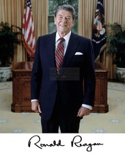 PRESIDENT RONALD REAGAN OFFICIAL 8X10 PRINTED SIGNATURE / AUTOGRAPH REPRINT picture