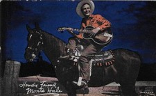 EXHIBIT ARCADE COWBOY CARD 1940's MONTE HALE (COLOR) GREAT CARD picture