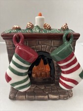 Cracker Barrel Stockings on Fireplace Salt & Pepper Shakers Set - Holiday picture