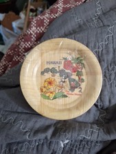4 Hawaii The Aloha State Bamboo Coasters Souvenir Hula Girl Vtg still in wrappin picture