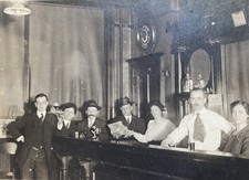 Antique Bar Saloon People Drinking Cigar Box Antique Vintage Photo picture