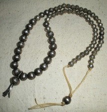 VINTAGE NAVAJO SQUASH BLOSSOM NECKLACE W/ STAMPED BEADS STERLING SILVER vafo picture