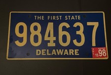 Delaware “The First State” License Plate Tag 984637 - The First State picture