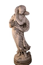 Vintage HIP MOREAU Statue by Alexander Backer Company Chalkware Has Chips - 18