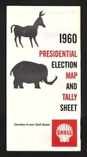 1960 Presidential Election Map and Tally Sheet by Shell Oil - Kennedy vs Nixon picture
