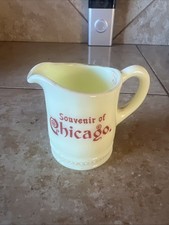 Souvenir Of Chicago Uranium Antique Custard Glass Souvenir Creamer picture