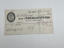 Letterhead Billhead Great Atlantic + Pacific Tea Company April 1878 picture