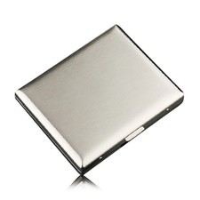 Stainless Steel Cigarette Case 20 Cigarettes Silver Waterproof Pocket picture