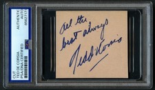 Ted de Corsia d1973 signed autograph 2.5x2.5 cut American Actor PSA Slabbed picture