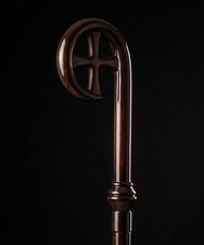 Wooden Bishop Crozier Carved Lamb of God Clergy Pastoral Staff 72