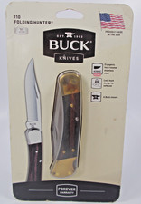 Vintage Buck Knife 110 USA In Unopen Bubble Pack Black Sheath..NOS picture