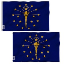 Anley 2 Pack Fly Breeze 3x5 Foot Indiana State Flag - Indiana in Flags Polyester picture