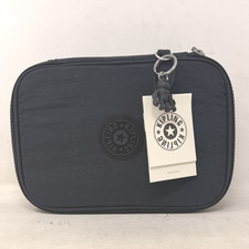 KIPLING 100 PENS CASE AC3657 R32 BLUE PRINTED ORGANIZER TRAVEL NEW picture