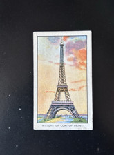 1934 Carreras #11 Eiffel Tower - Ripley's Believe It Or Not Tobacco Card - Paris picture
