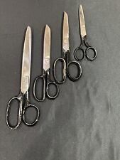4 Pairs Vintage Antique Scissors Forged Steel Black Handle USA & Italy picture