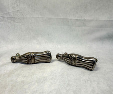 Original Pair (2) Metal 2001 Coca Cola Bottle Drawer Pulls Cabinet Handles picture