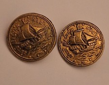Georgian British Naval Buttons c.1770–1810 Ship & Latin Motto “Deus Nos Salva