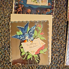 UNIQUE Vintage Foil Asst. Greeting Card with Smaller Paper Cards UNUSED picture