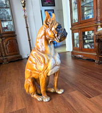 1970’s Large Scale Molded Resin Boxer Dog Statue / Sculpture By Marwal Ind. picture
