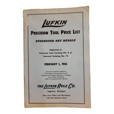 1955 Lufkin Precision Tool Price List #8 Or General Catalog #14-7.5 X 5