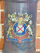 English Leather Cannonball Ammunition Cordite Carrier Holder Militaria C1850 picture