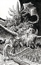 The Witch King of Angmar-LOTR-OOAK Original Cartoon Fantasy Drawing-Myke picture