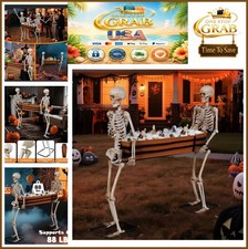 5ft Halloween Skeletons Carrying Coffin Poseable Life Size Prop Drink Cooler picture