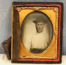 WoW 1850s California 49ers Gold Rush Miner Prospector Panner Ambrotype Photo picture
