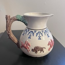 Vintage OCI Fitz & Floyd BUFFALO HUNT Southwestern Pitcher INDIAN Western 2 QT picture