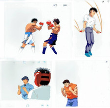 Hajime no Ippo VS Sendo Fight Scene Aoki Animation Cel 4 Set Original Production picture