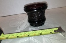 St. Clair dark amethyst glass Holly Band Toothpick Holder picture