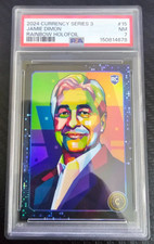 2024 Currency Series 3 Jamie Dimon Rainbow Holofoil Rookie Card PSA 7 picture